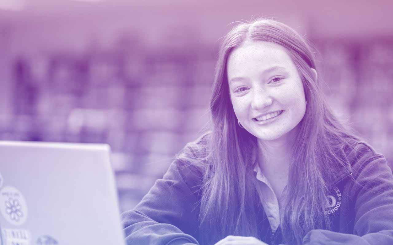 Student with laptop