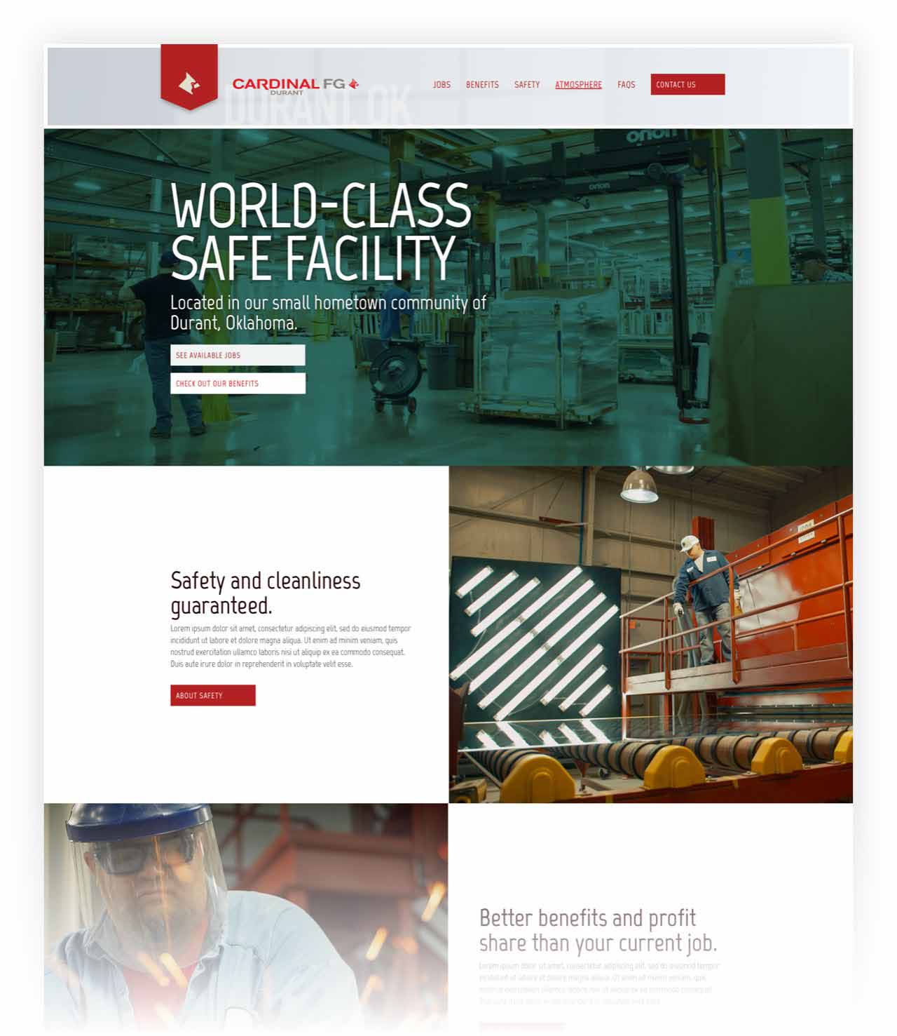 Example of hiring website in the manufacturing industry